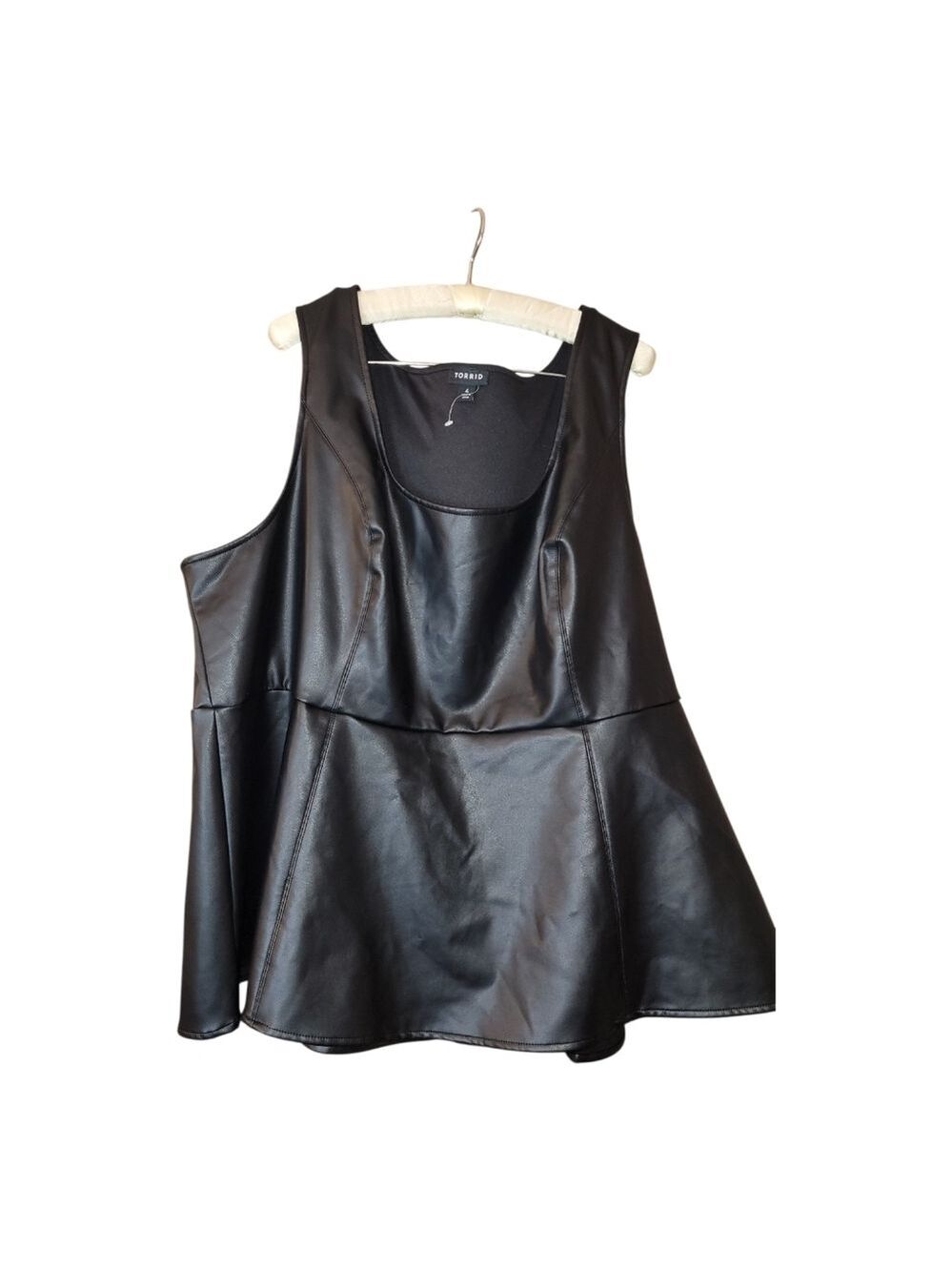 NWOT Torrid 4 Peplum Faux Leather Top 4X Grunge Goth Biker